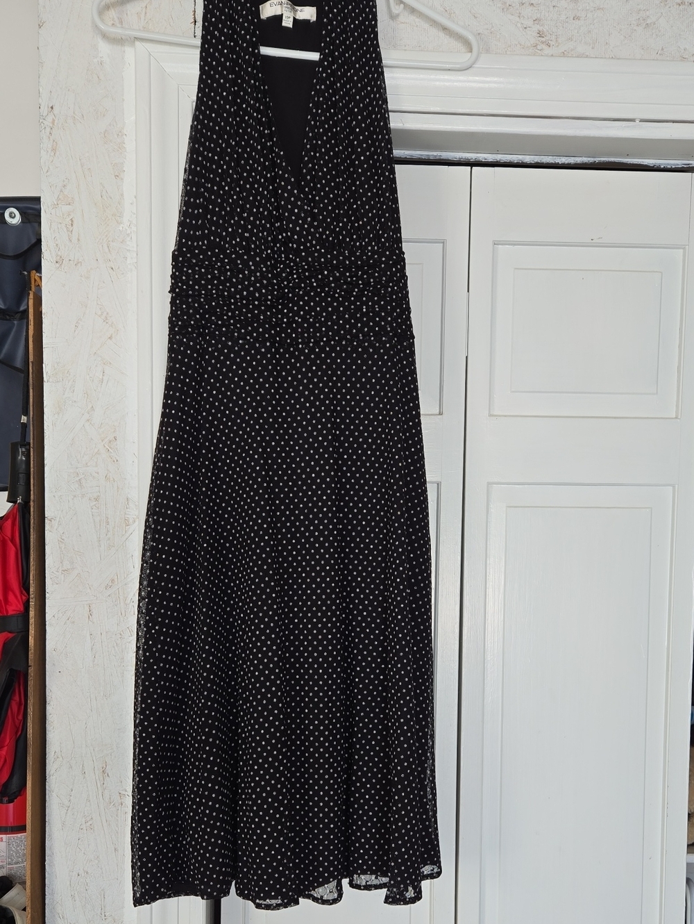 Evan Picone Black Polka Dot Halter Dress 10P
